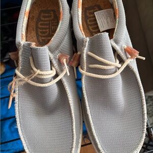 Hey Dude Men's Light Gray Slip-On Loafers